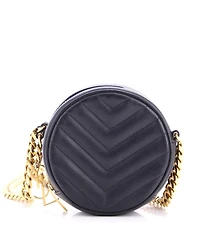 Pre-Owned Saint Laurent Small Classic Monogram Round Bubble Bag Quilted Leather