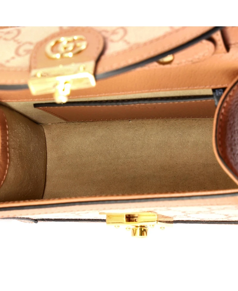 Pre-Owned Gucci Mini Ophidia Flap Top Handle Bag Gg Coated Canvas