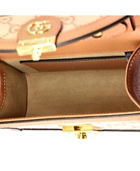 Pre-Owned Gucci Mini Ophidia Flap Top Handle Bag Gg Coated Canvas