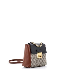 Pre-Owned Gucci Mini Padlock Backpack Gg Coated Canvas and Leather