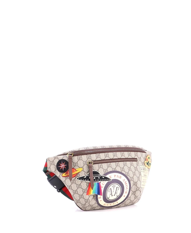 Pre-Owned Gucci Courrier Zip Belt Bag Gg Coated Canvas with Applique