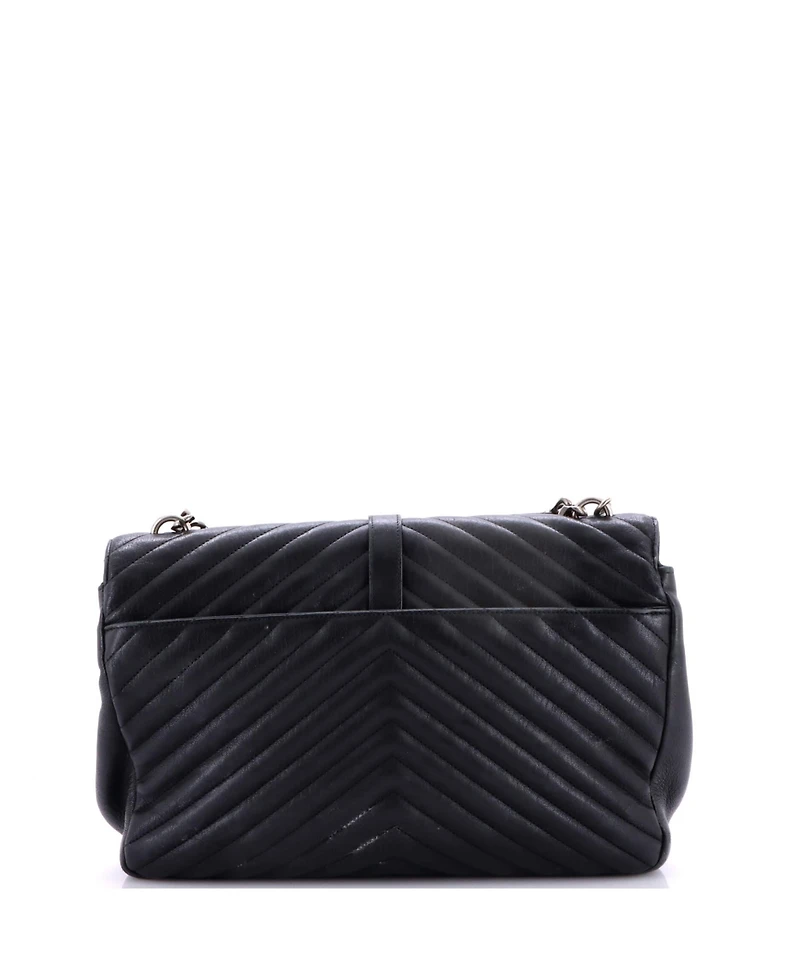 Pre-Owned Saint Laurent Large Classic Monogram College Bag Matelasse Chevron Leather