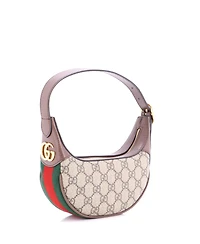 Pre-Owned Gucci Mini Ophidia Half Moon Bag Gg Coated Canvas