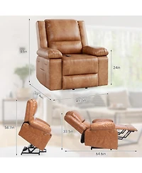 gaomon Pu Leather Power Lift Recliner Chair with Massage and Heat, Adjustable Furniture for Back, Legs w/ 3 Positions, Usb Port, Side Pocket