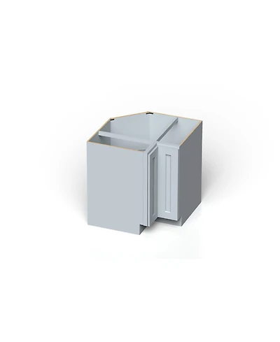 Boyel Living W33" Dove Lazy Susan Corner Base Cabinet with Full Overlay Hdf Doors and Dovetail Drawer