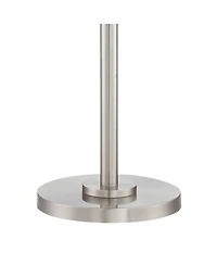 Possini Euro Design Meridian Modern 72" Tall Floor Lamp Brushed Nickel Metal Light Blaster Led Black Drum Shade for Living Room Bedroom