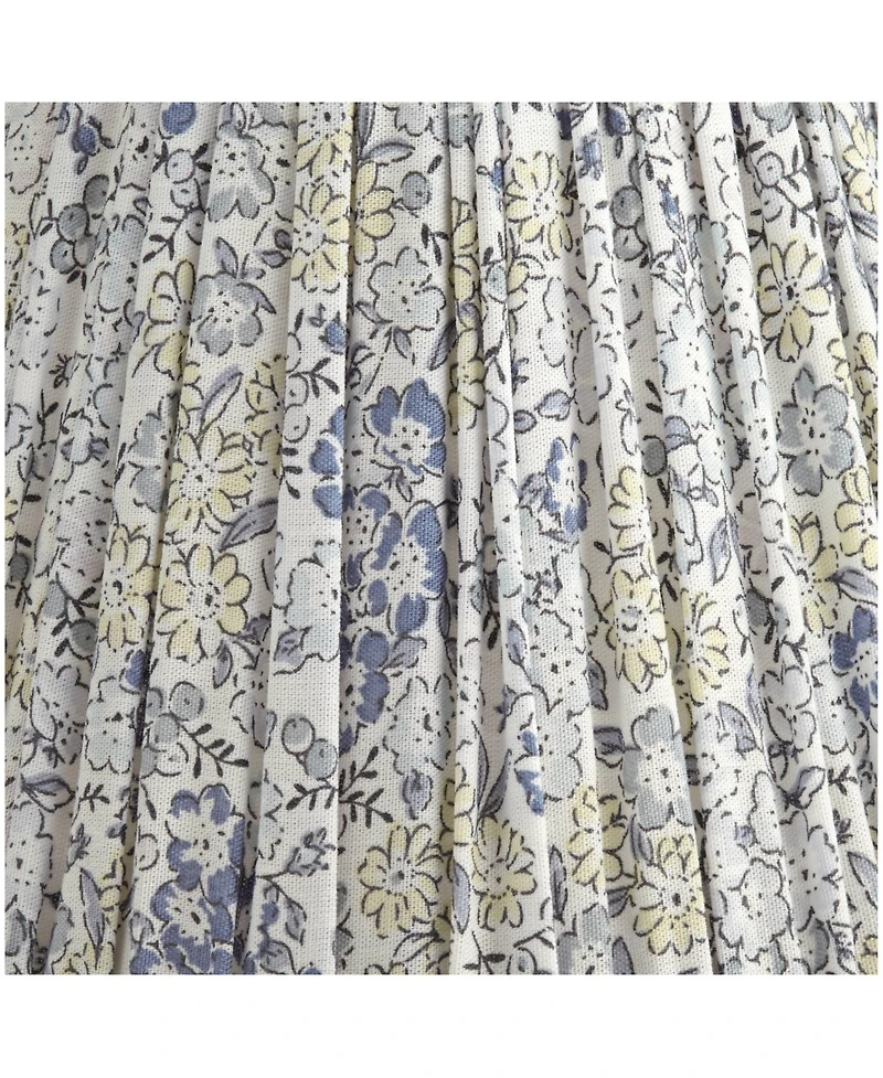 Springcrest Nelle 3 1/2" Top x 6" Bottom x 5" High x 5" Slant Print Lamp Shade Replacement Set of Pleated Clip On Candelabra