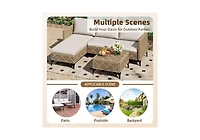 Aecojoy Outdoor Patio Furniture Set, 3 Pieces All Weather Wicker Rattan Sectional Sofa