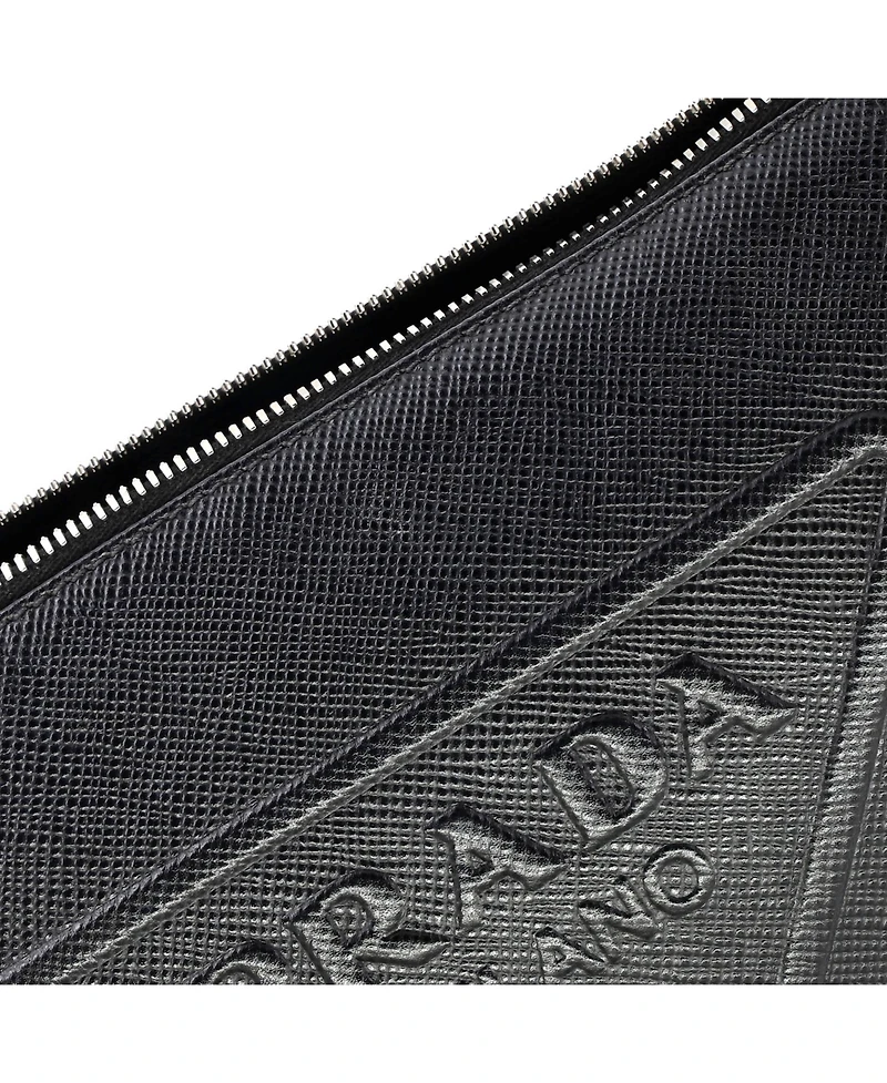 Pre-Owned Prada Small Triangle Logo Zip Crossbody Bag Saffiano Leather
