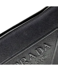 Pre-Owned Prada Small Triangle Logo Zip Crossbody Bag Saffiano Leather