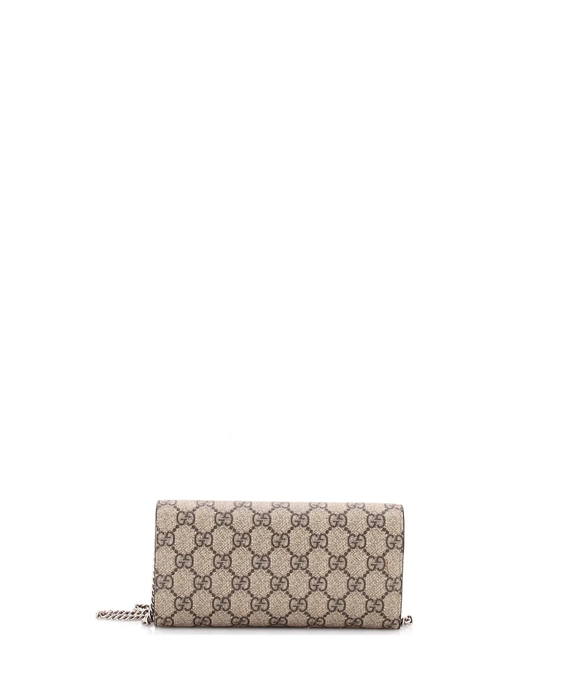 Pre-Owned Gucci Long Dionysus Chain Wallet Gg Coated Canvas