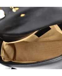 Pre-Owned Gucci Mini Gg Marmont Top Handle Flap Bag Matelasse Leather