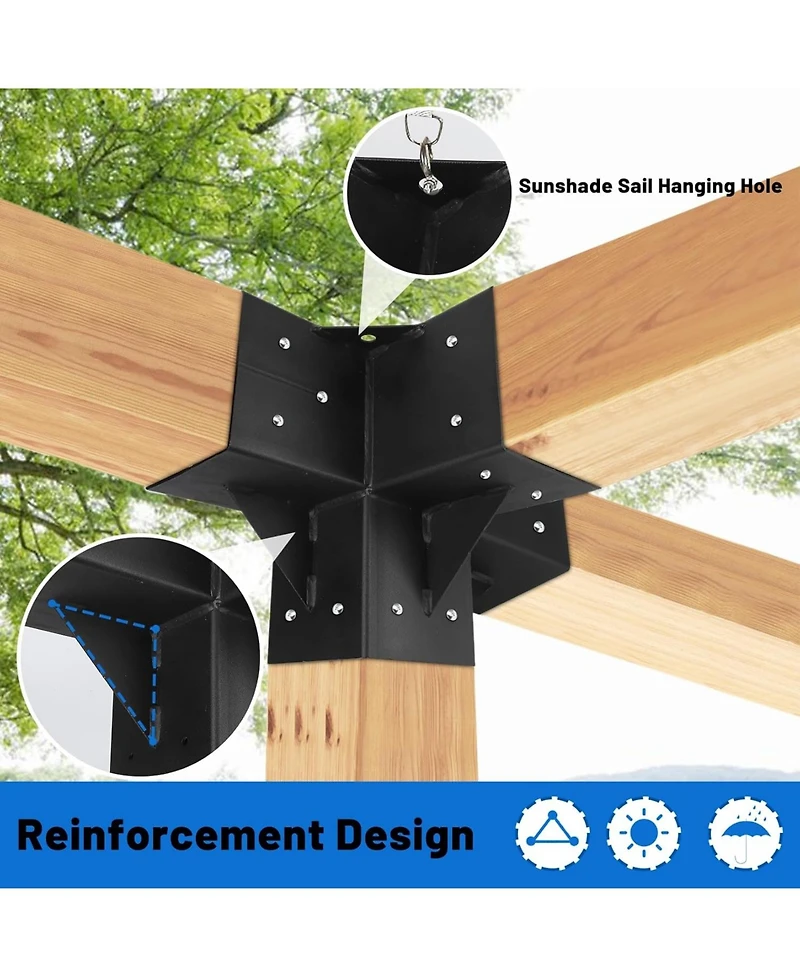 gaomon Pergola Brackets Kit for 6"x 6" (Actual 5.6" X 5.6") Lumber