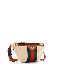 Pre-Owned Gucci Large Zip Belt Bag Vintage Web Canvas