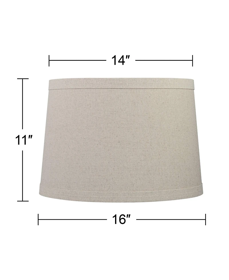 Springcrest Set of 2 Drum Lamp Shades Burlap Medium High Spider with Replacement Harp and Finial Fitting