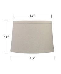Springcrest Set of 2 Drum Lamp Shades Burlap Medium High Spider with Replacement Harp and Finial Fitting