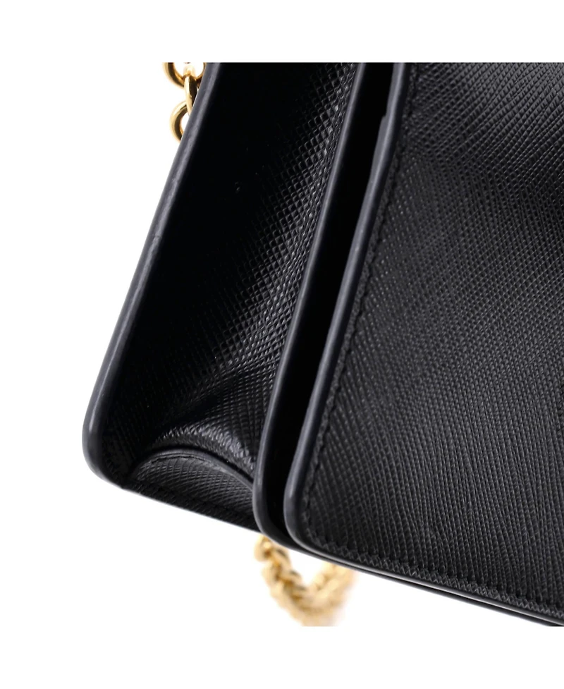 Pre-Owned Prada Mini Wristlet Wallet on Chain Saffiano Leather