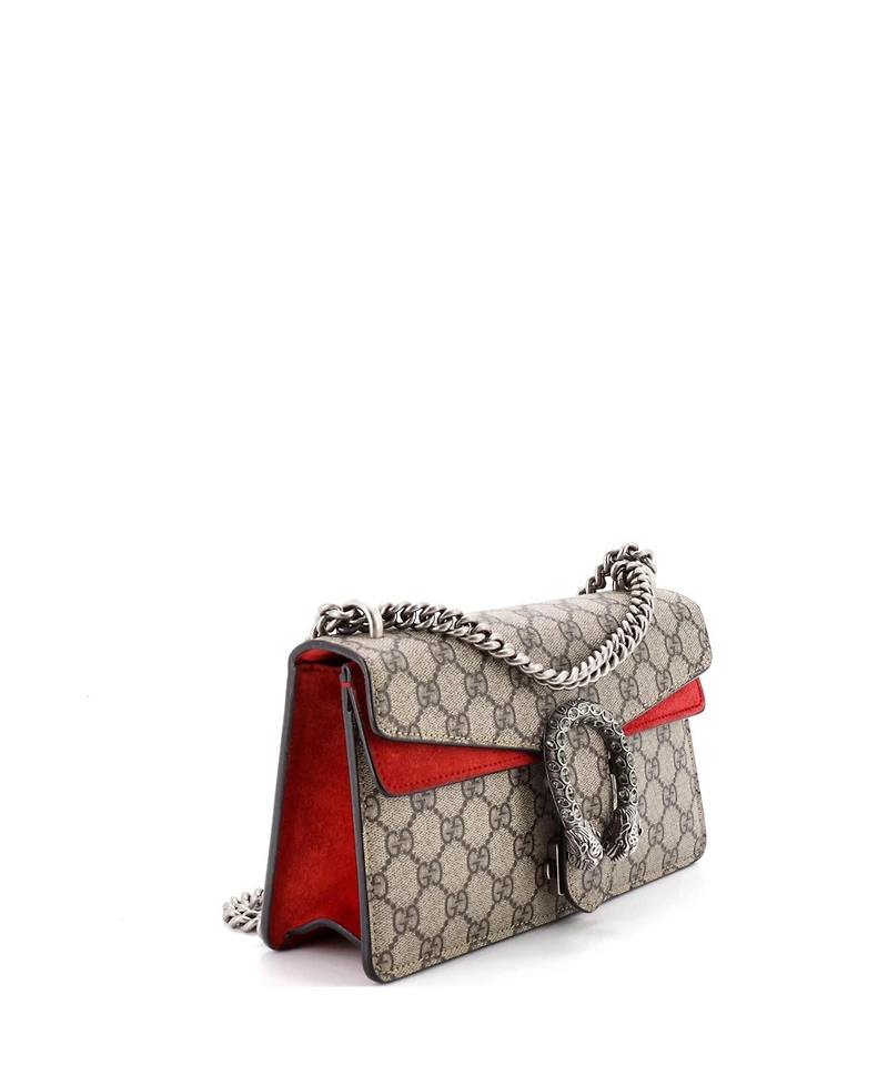 Pre-Owned Gucci Small Dionysus Bag Gg Coated Canvas with Crystal Embellished Metal