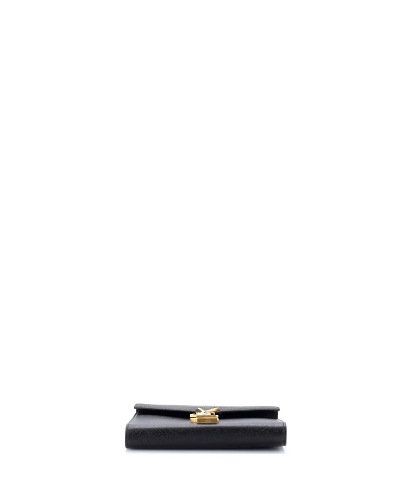 Pre-Owned Saint Laurent Mini Cassandra Chain Wallet Leather