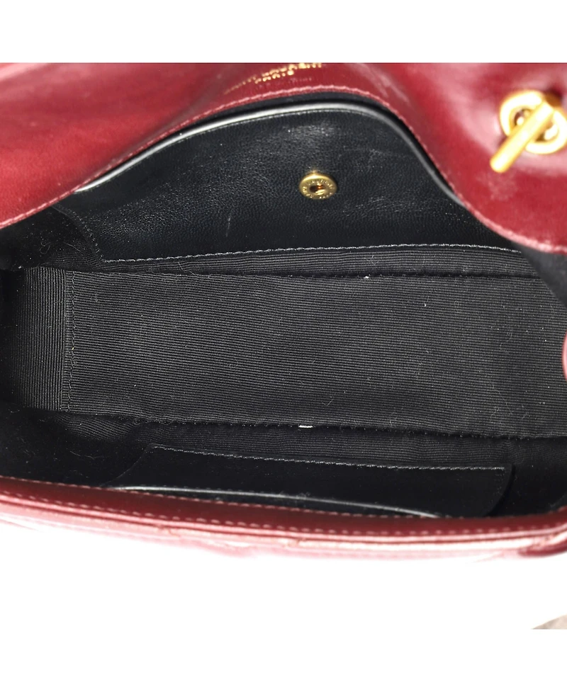 Pre-Owned Saint Laurent Mini Loulou Nm Shoulder Bag Matelasse Chevron Leather