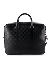 Pre-Owned Gucci Medium Signature Convertible Briefcase Guccissima Leather
