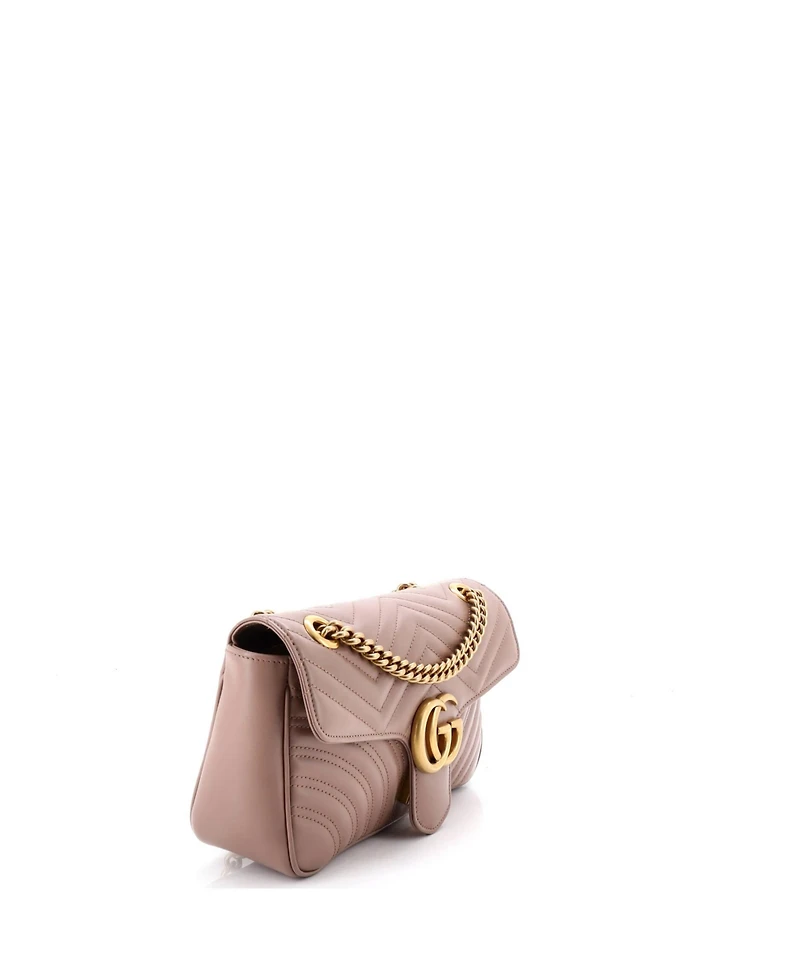 Pre-Owned Gucci Medium Gg Marmont Flap Bag Matelasse Leather