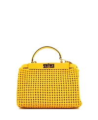 Pre-Owned Fendi Regular Peekaboo Bag Braided Leather