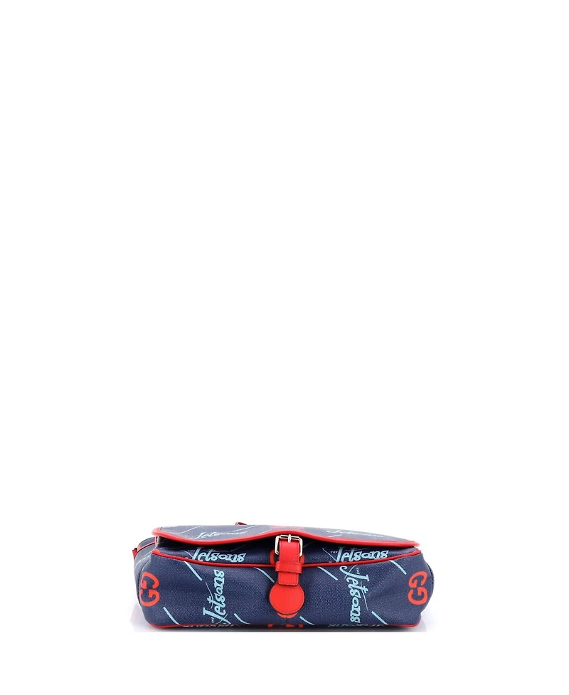 Pre-Owned Gucci x The Jetsons Flap Messenger Gg Astro Printed Coated Canvas