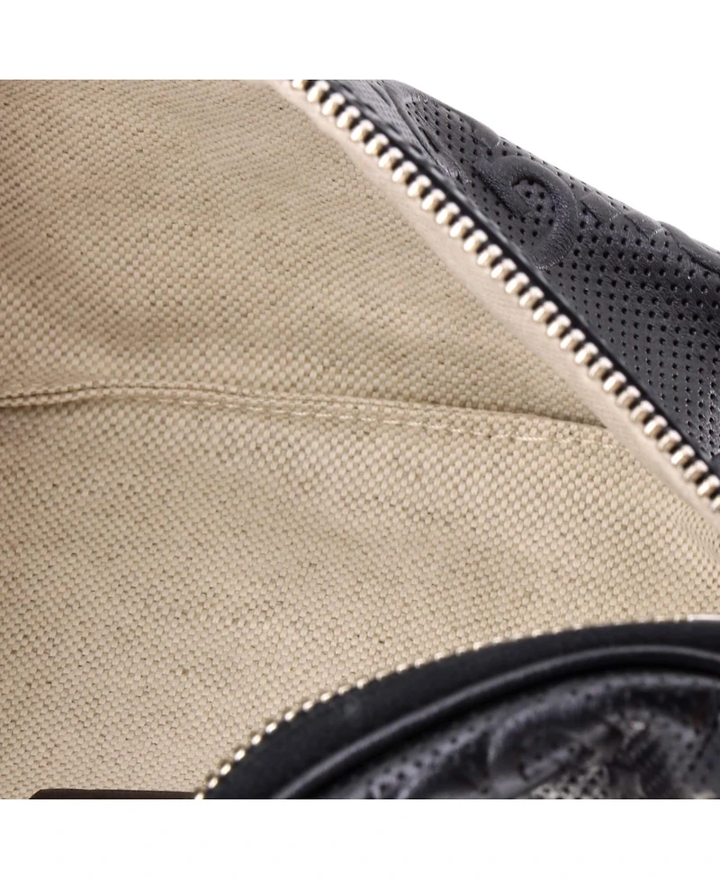Pre-Owned Gucci Small Belt Bag Gg Embossed Perforated Leather