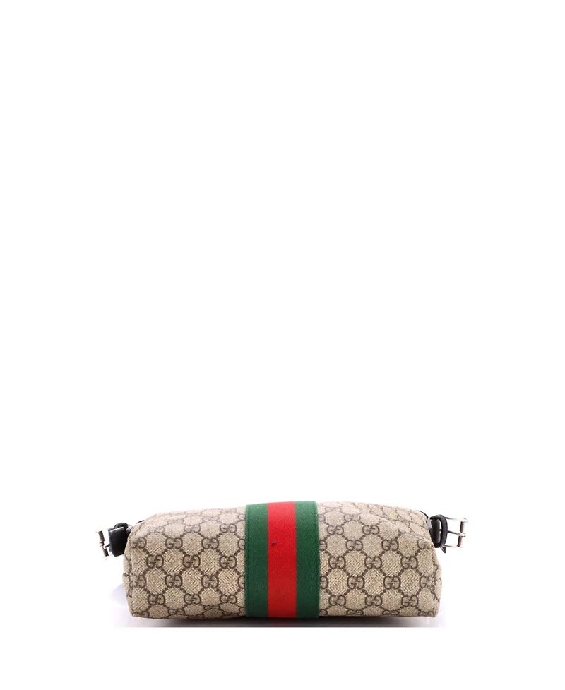 Pre-Owned Gucci Medium Web Messenger Bag Gg Coated Canvas