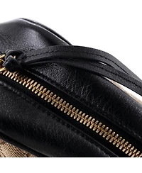 Pre-Owned Gucci Small Gg Marmont Shoulder Bag Diagonal Quilted Gg Canvas with Leather