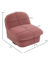 Boyel Living Swivel Accent Chair 360 Degree Metal Base Velvet Pumpkin Shaped for Room Bedroom Office