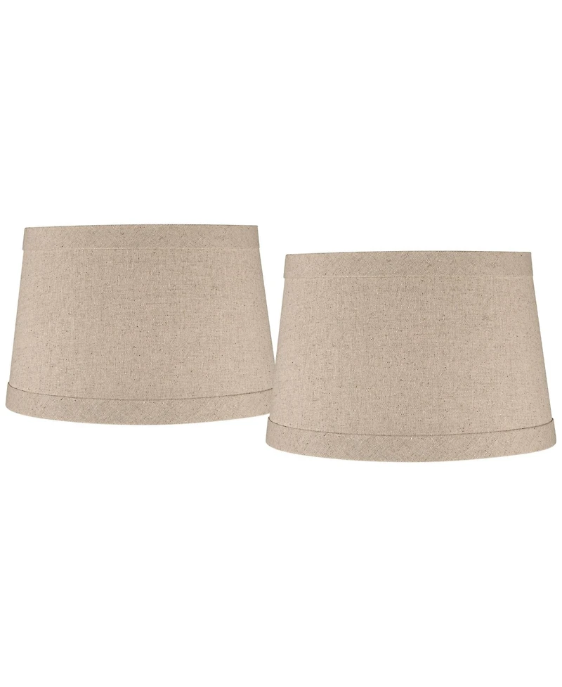 Springcrest Collection Set of 2 Hardback Drum Lamp Shades Small 10" Top x 12" Bottom x 8" High Spider with Replacement Harp and Finial Fitting