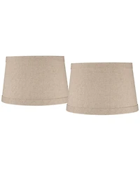 Springcrest Collection Set of 2 Hardback Drum Lamp Shades Small 10" Top x 12" Bottom x 8" High Spider with Replacement Harp and Finial Fitting