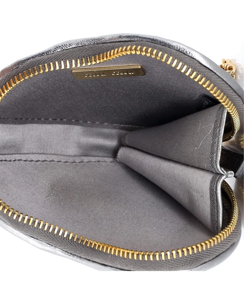 Pre-Owned Miu Miu Heart Chain Coin Purse Matelasse Leather