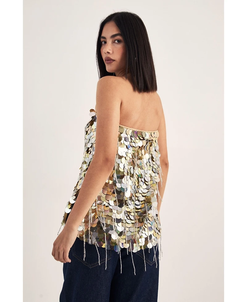 Nasty Gal Women's Disc Tassel Bandeau Top