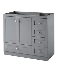 Sillysis 36 Inch Shaker Bathroom Vanity Cabinet, Mdf Storage with Soft Close Drawers and Doors for Small Spaces.