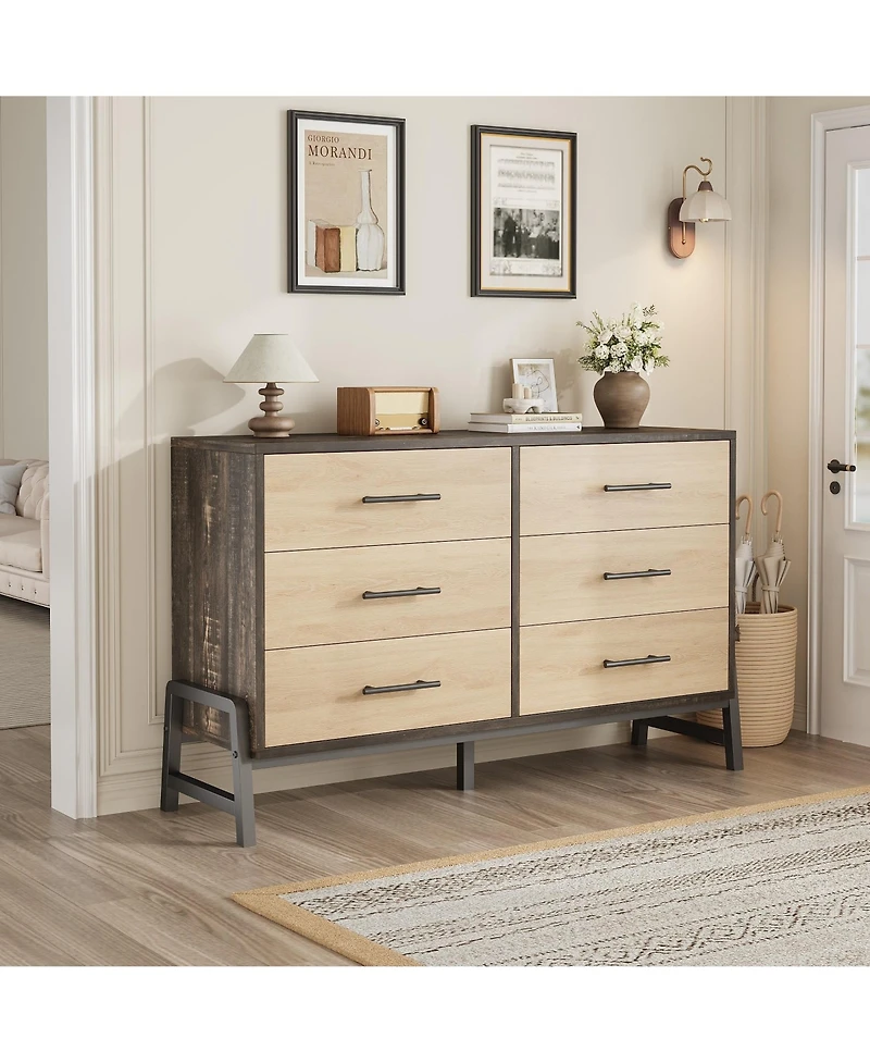 gaomon 6 Dresser for Bedroom, 52 inch Wide Drawer with Large Storage Space