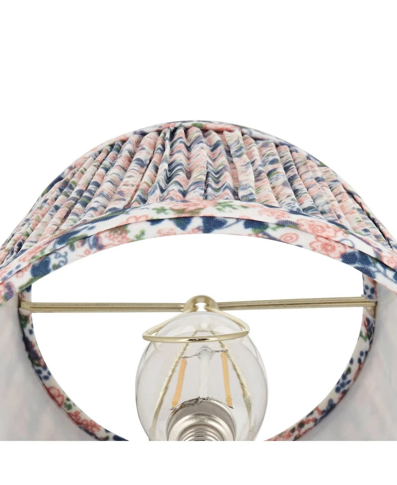 Springcrest Shirred 4" Top x 6" Bottom x 5 1/2" High x 5 1/2" Slant Print Lamp Shades Replacement Set of 8 Clip On
