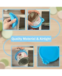 Aronkl 3 Pet Food Can Lids and 1 Spoon Silicone Universal Airtight Reusable Opener Spatula