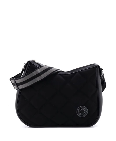Pre-Owned HERMES Horseback Shoulder Bag Woolycot Canvas and Leather
