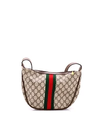 Pre-Owned Gucci Small Ophidia Half Moon Hobo Gg Coated Canvas