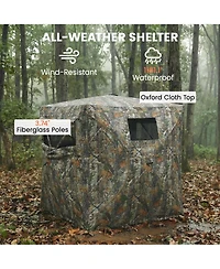 Outsunny Hunting Blind for 2 Person, Pop Up Blind with 270-Degree View