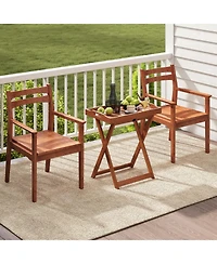 Gouun Folding Outdoor Tray Table with Removable Serving Top, 24.5 x 19.5 x 27 in