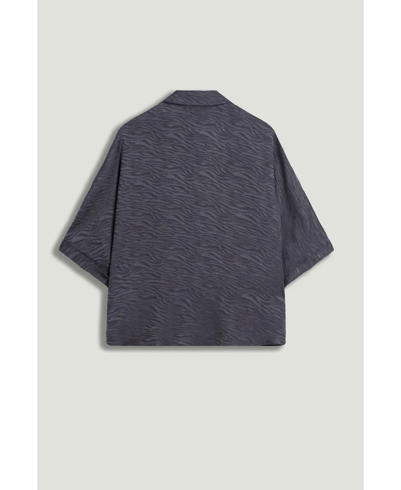 Nocturne Women's Relaxed Short-Sleeve Textured Shirt