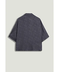 Nocturne Women's Relaxed Short-Sleeve Textured Shirt
