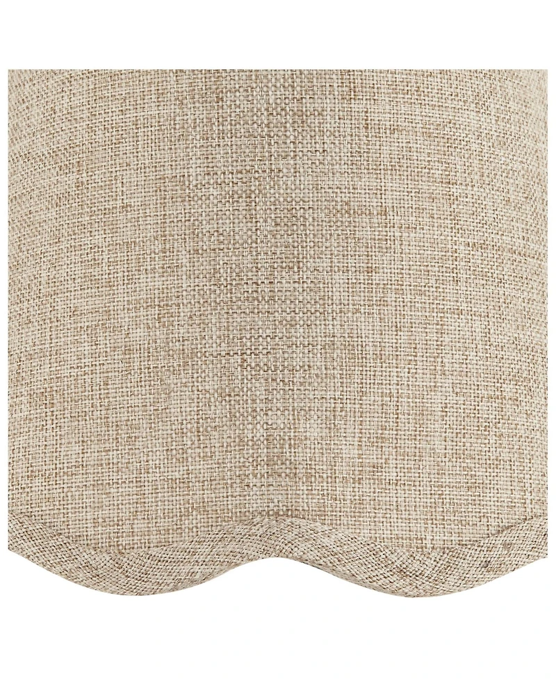 Springcrest Set of 2 Scalloped Empire Lamp Shades Fawn Small 4" Top x 6" Bottom x 5.5" High Candle Clip Harp and Finial Fitting