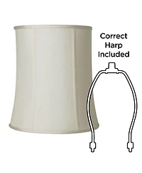 Springcrest Imperial Shade Set of 2 Tall Drum Lamp Shades Cream Medium 12" Top x 14" Bottom x 16" High Spider with Harp and Finial Fitting