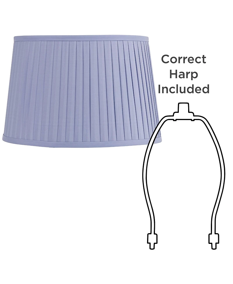 Springcrest Mapo 14" Top x 17" Bottom x 11" High x 11" Slant Lamp Shade Replacement Drum Softback Washer Harp Finial