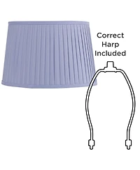 Springcrest Mapo 14" Top x 17" Bottom x 11" High x 11" Slant Lamp Shade Replacement Drum Softback Washer Harp Finial
